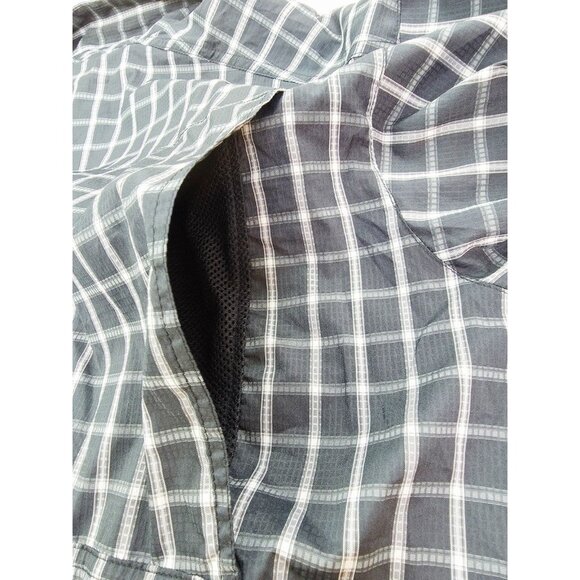Columbia Size 3X Mens Black Gray Check Omni Shade Back Vent Polyester Shirt - Picture 9 of 13